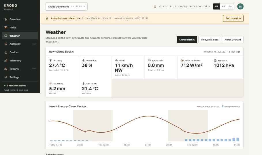 Krodo Console weather view